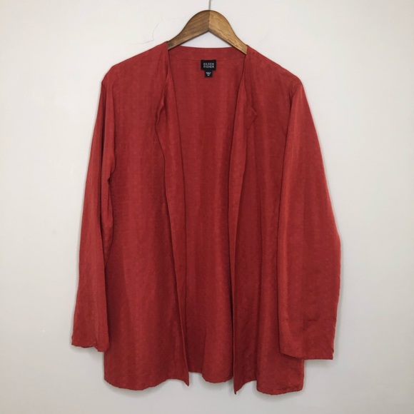 Eileen Fisher Silk and Linen Long Sleeve Duster - Picture 2 of 8